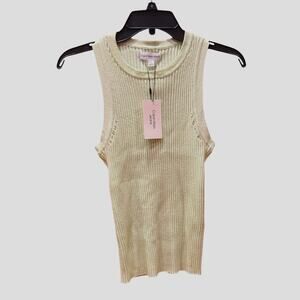 NWT Calvin Klein Sweater Tank Top light green Womens Large Ribbed